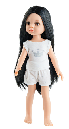 Кукла Карина, черные волосы, 34 см, в пижаме, НОВИНКА 2023 (Арт.13222)